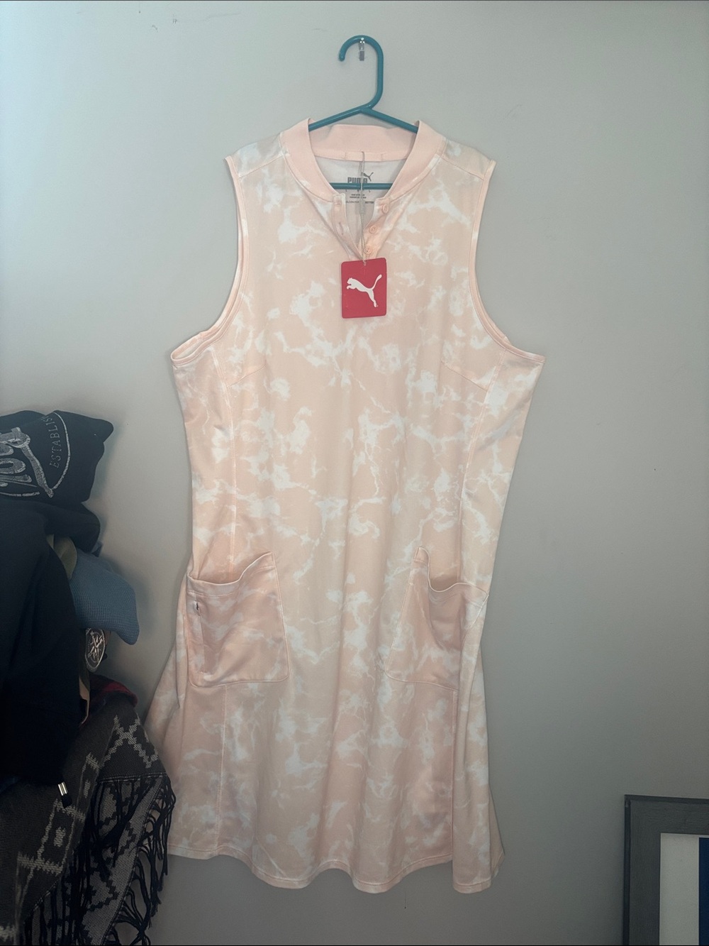 Puma Sleeveless Rose Marble-Print Active Motley Dress
